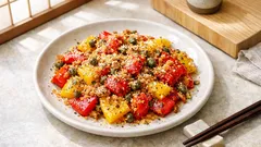 パプリカが甘くなる蒸し焼きが決め手。パン粉とチーズで作る「ペペローニ・アンモリッカーティ」